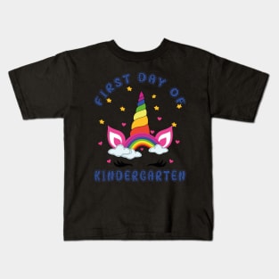 Bonny Unicorn and Rainbow | First Day of Kindergarten Kids T-Shirt